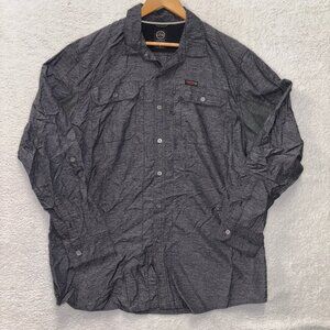 Wrangler ATG Shirt Mens XL Grey Long Sleeve Button Down Workwear Utility Outdoor